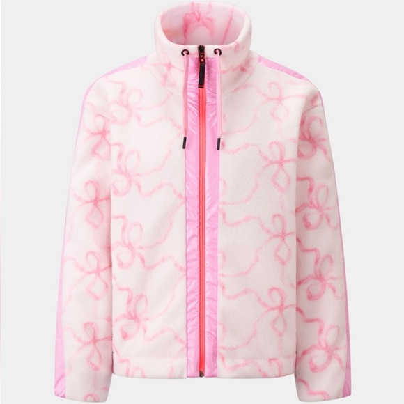 LoveShackFancy Bogner Fire + Ice Pink Bow Fleece Jacket - Picture 3 of 8